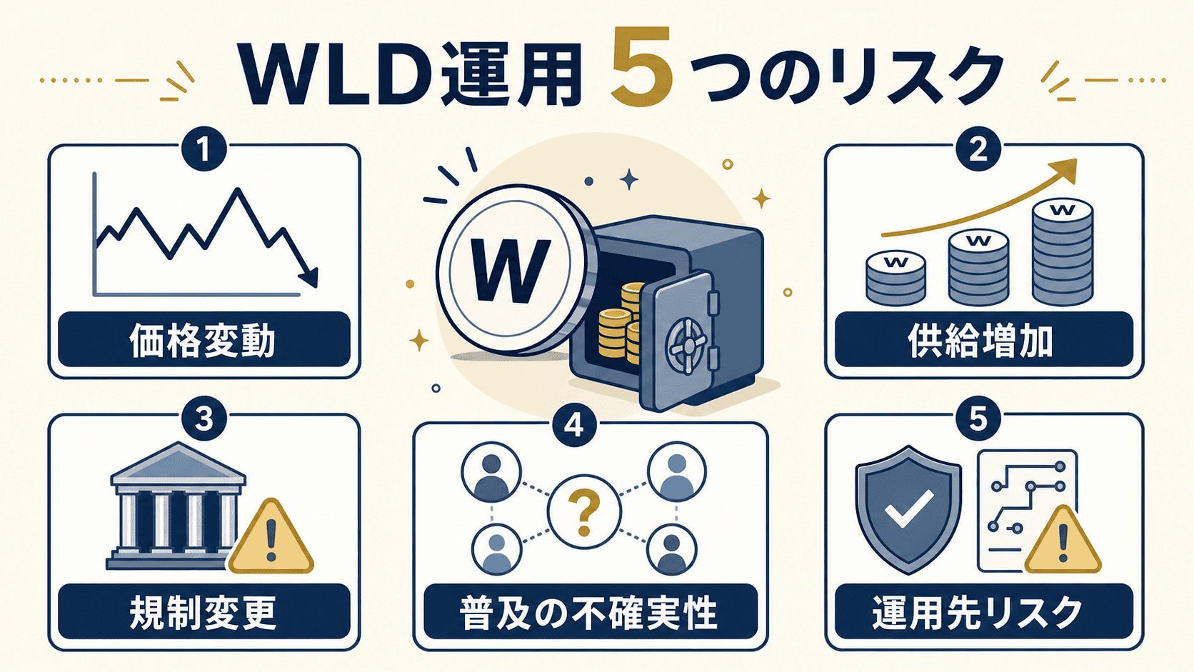 WLD運用で確認する価格変動・供給増加・規制変更・普及の不確実性・運用先の5つのリスク