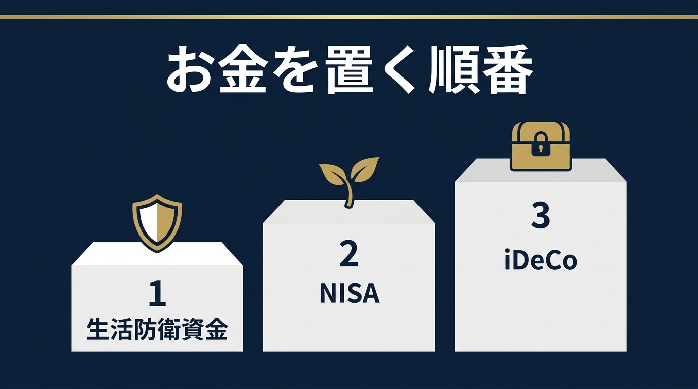 生活防衛資金→NISA→iDeCoの順番で考える判断フロー